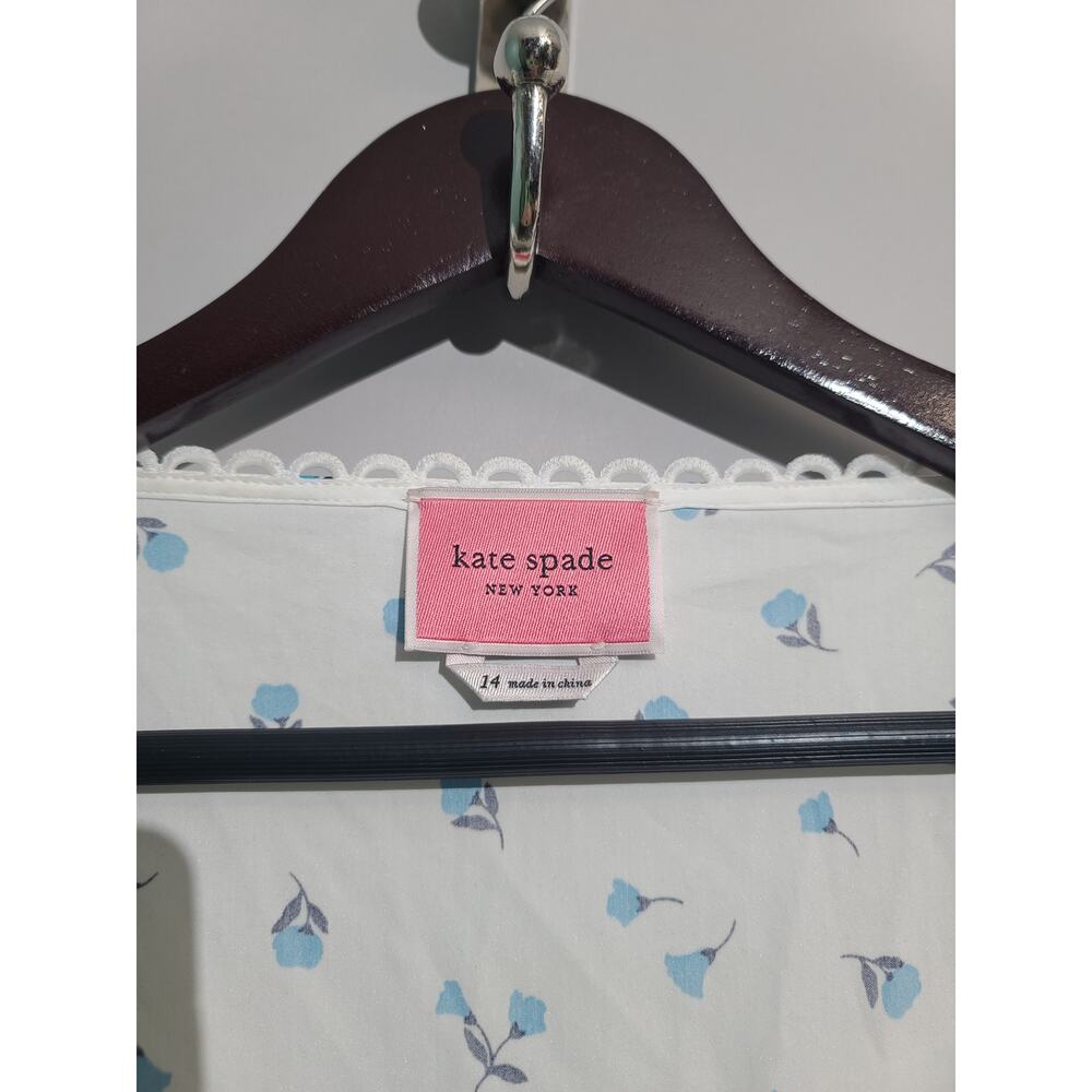 Kate Spade Dainty Bloom Poplin Midi Dress 14 Garden Ditsy Floral Puff Sleeve - Picture 4 of 7